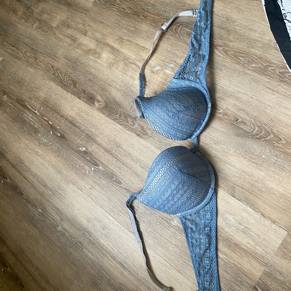 Blue Lacey Bra